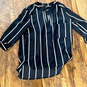 Forever 21 Dark Navy/Black and White Blouse